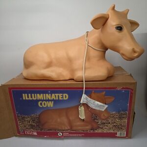 General Foam Plastics Blow Mold Illuminated Cow Vintage